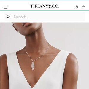 Tiffany & Co. Silver Necklace Mesh with Pearl Pendant